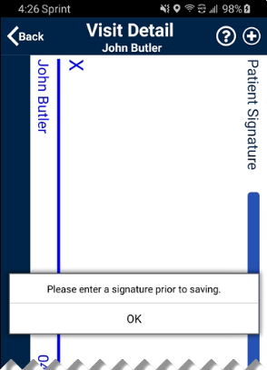 Patient Signature Required Alert Patient Signature Required Alert