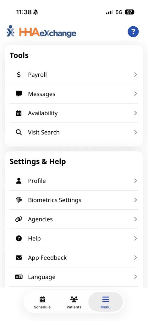 Payroll feature Payroll Feature location on the Mobile app