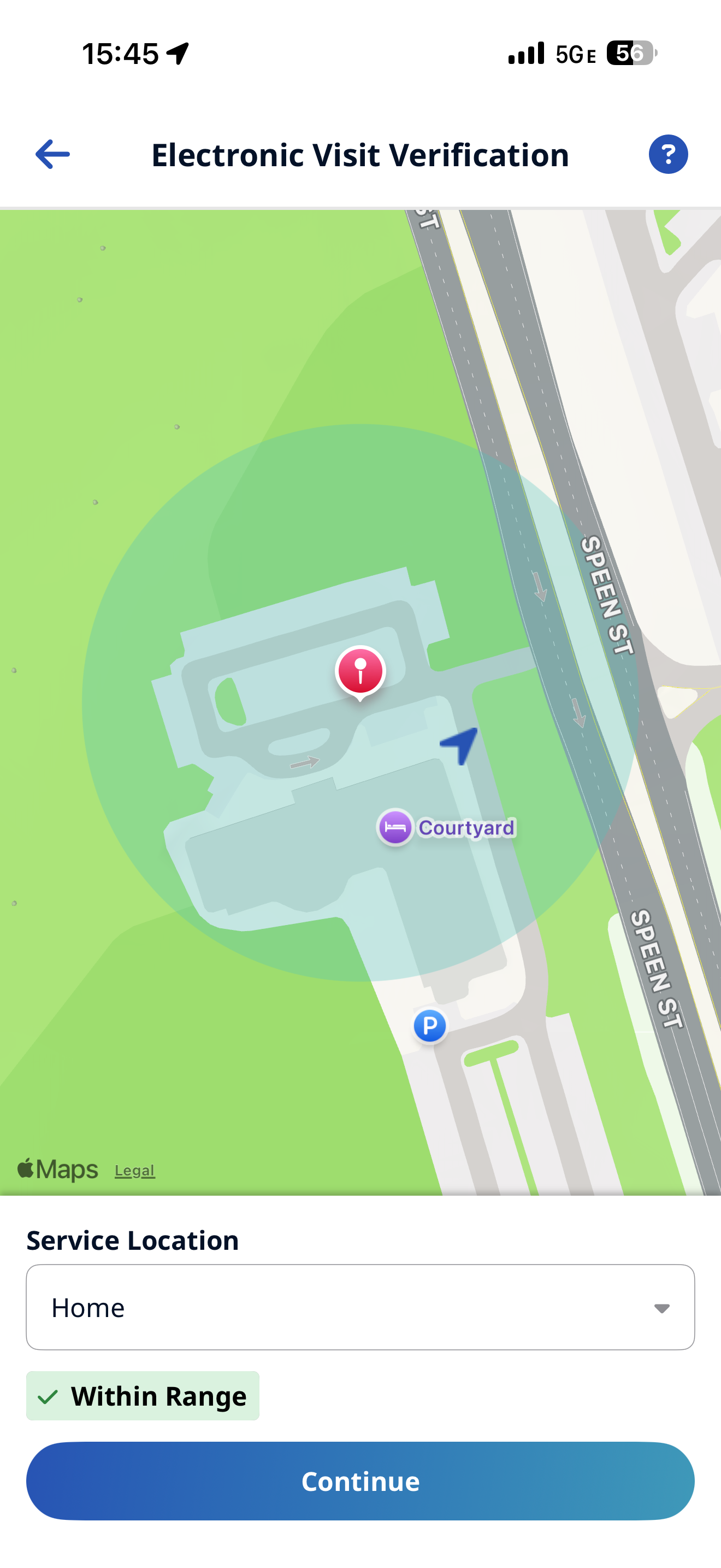 Visit at Home Location EVV visit at home location with GPS map