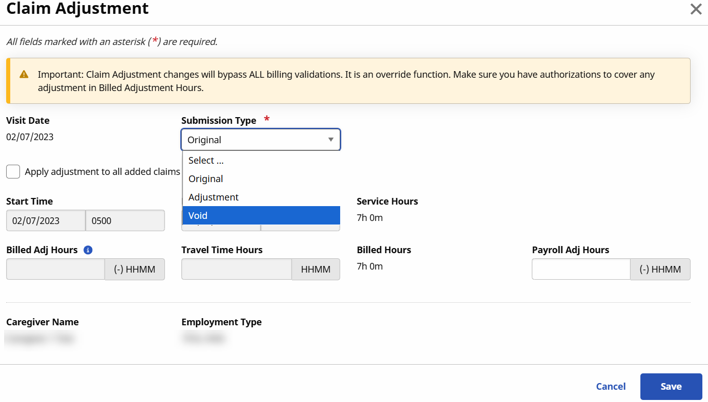 Claim Adjustment