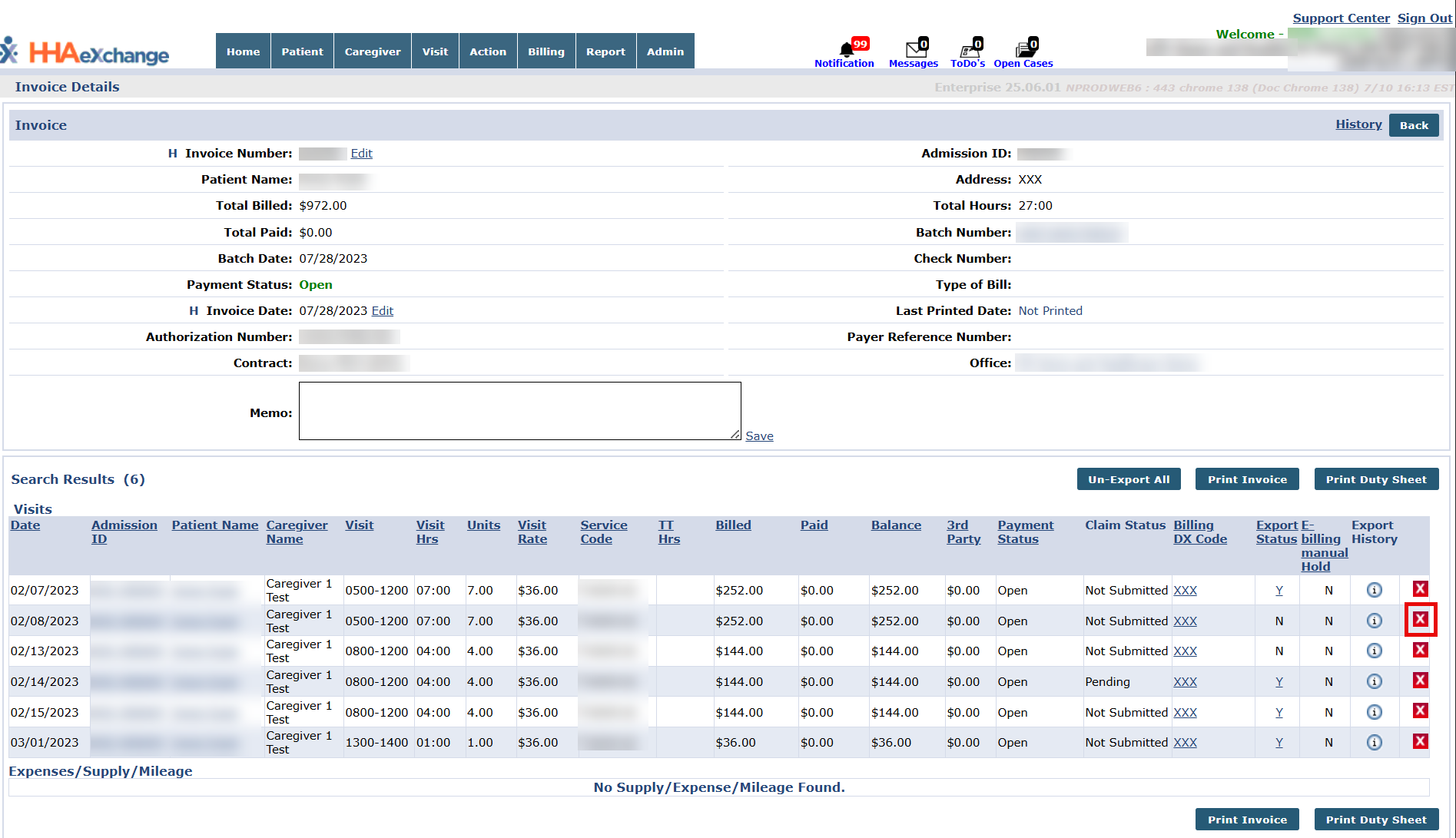 Invoice Details Page
