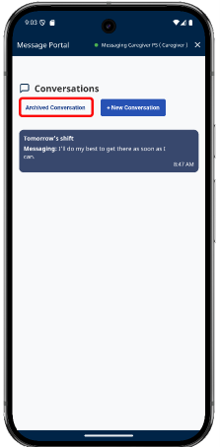 Archived Conversations Button