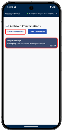 Active Conversations Button & Archived Conversations
