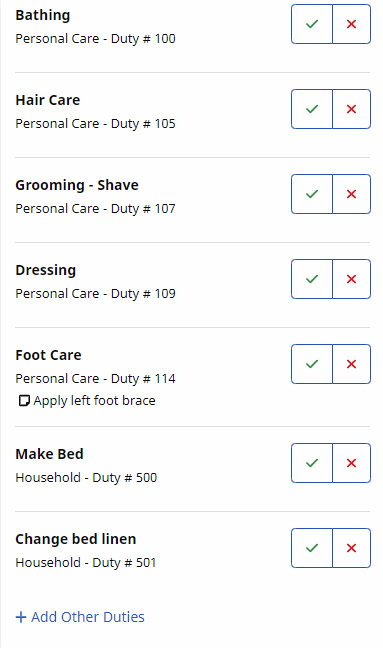 Plan of Care Duties