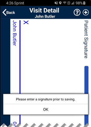 Patient Signature Required Alert