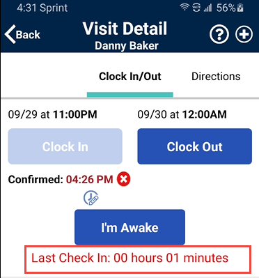 Mobile App: I’m Awake Button