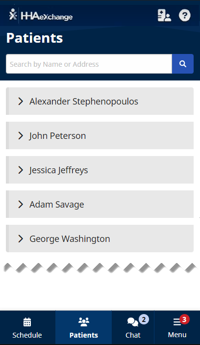 Image of Patients page