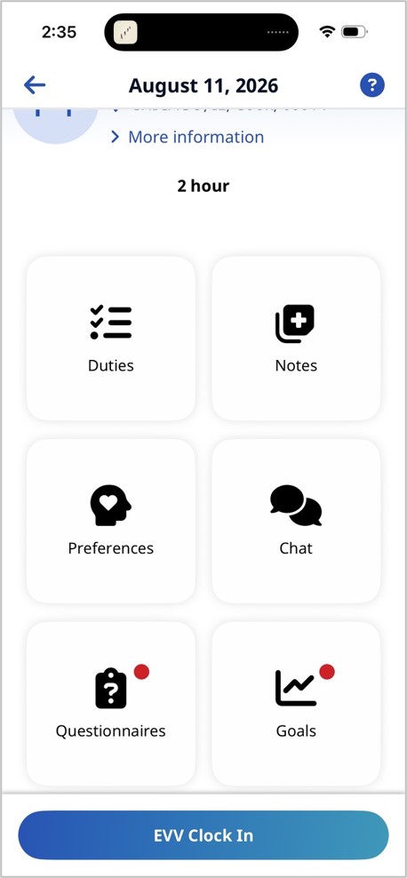 Goal Tracking on HHAeXchange+ Mobile App