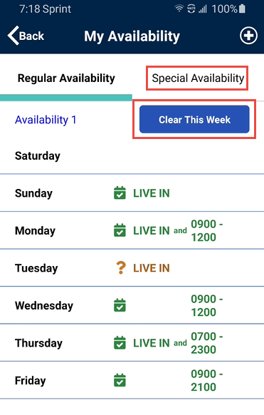 My Availability