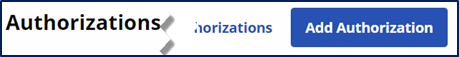 Blue Add Authorization Button