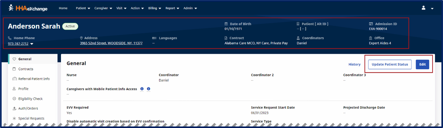 Image displays the new addtions to the Patient pages,