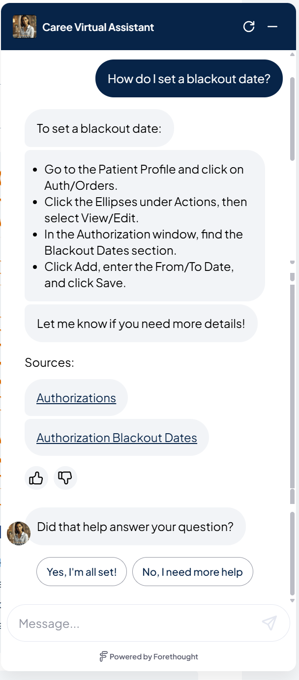 Caree Virtual Assistant - Example Question Caree Virtual Assistant- Example Question