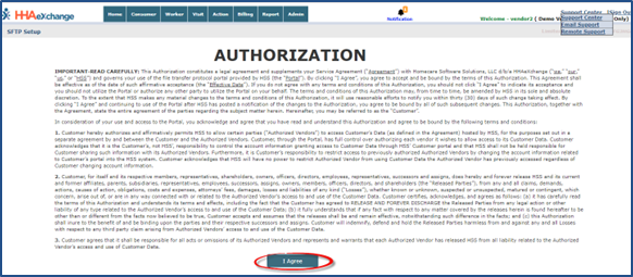 SFTP Authorization/User Agreement