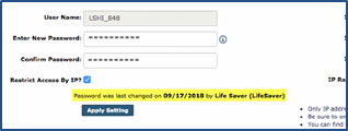 Password Last Changed