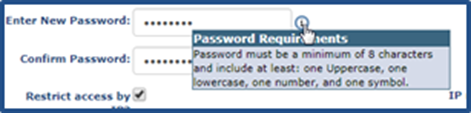 SFTP Password Requirements