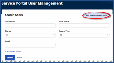 Add a Services Portal User Add a Services Portal User
