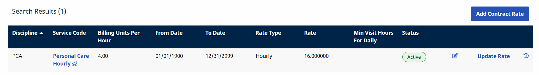 Billing Rates Search Results Billing Rates Search Results