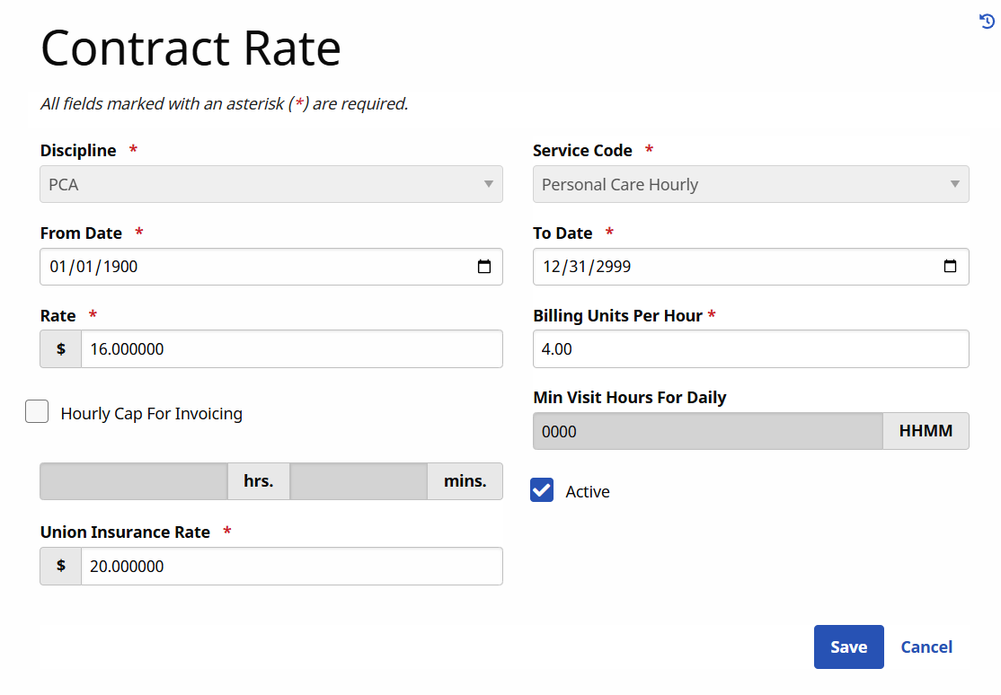 Contract Rate Window Contract Rate Window