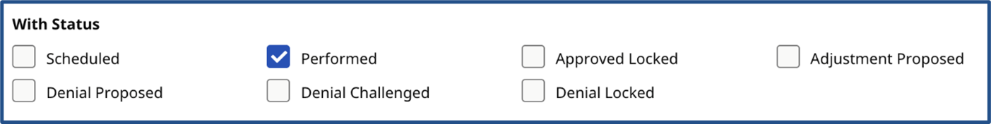 With Status Checkboxes With Status Checkboxes