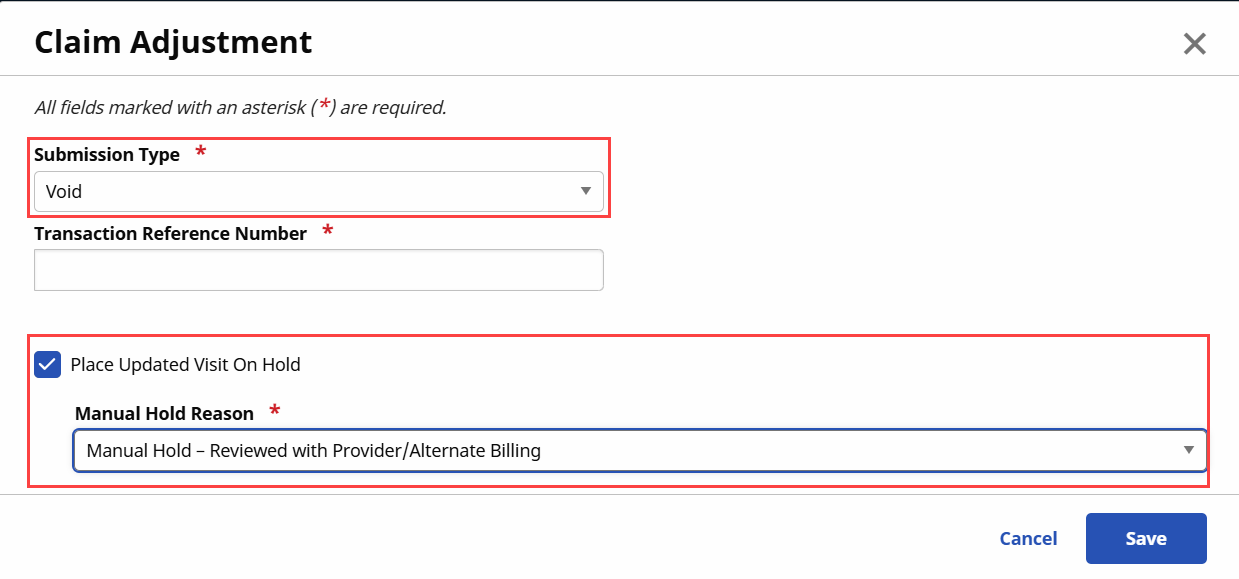 E-Billing Batch Claim Adjustment