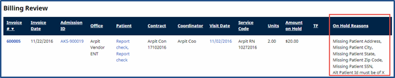 Billing Review On Hold Reasons Billing Review On Hold Reasons
