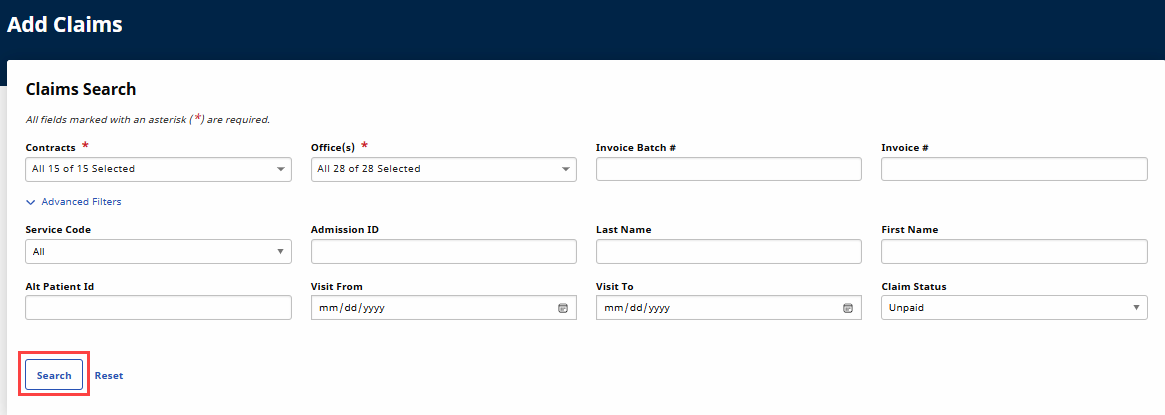 Search for Claims Search for Claims