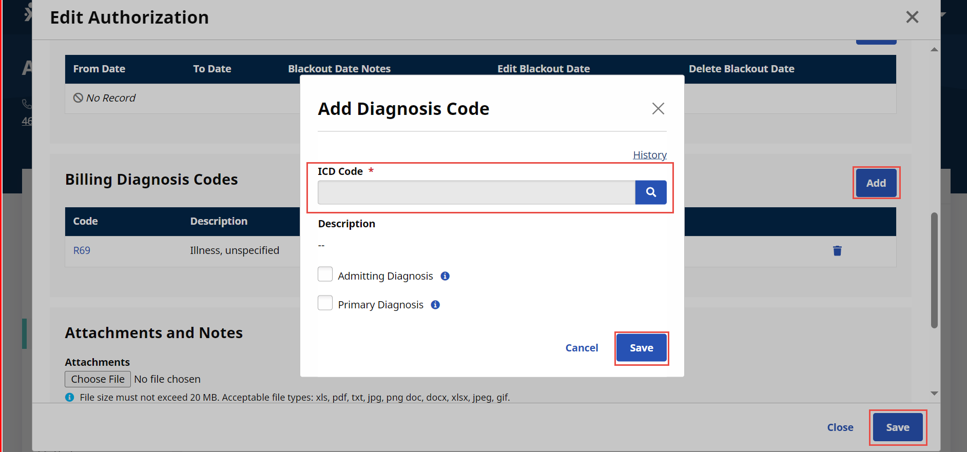 How do I set billing DX codes?