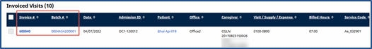 Invoice Search by Visit Invoice Search by Visit