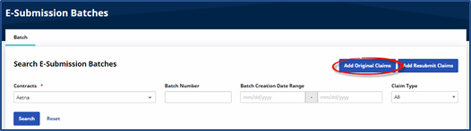New E Submission Claim New E Submission Claim