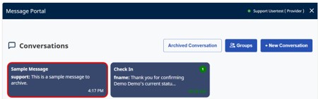 Select conversation to archive