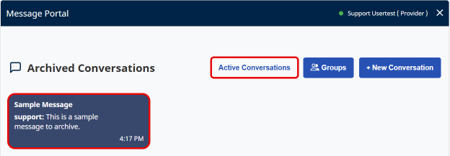 Active Conversations Button & Archived Conversations