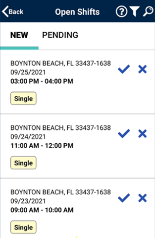Broadcasted Shifts on Mobile App Broadcasted Shifts on Mobile App