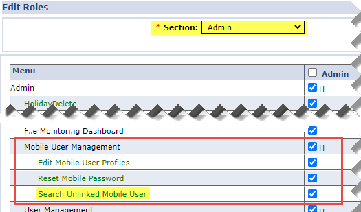 Permission: Search Unlinked Mobile User Permission: Search Unlinked Mobile User