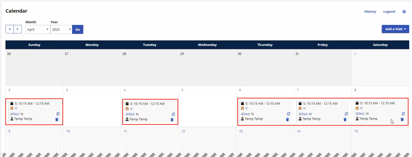 Patient Calendar of Two Week Recurrence Visits Starting on a Sunday Patient Calendar of Two Week Recurrence Visits Starting on a Sunday