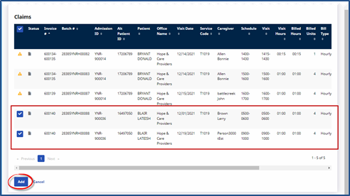 Claims Search: Select Batch(es) Claims Search Select Batches