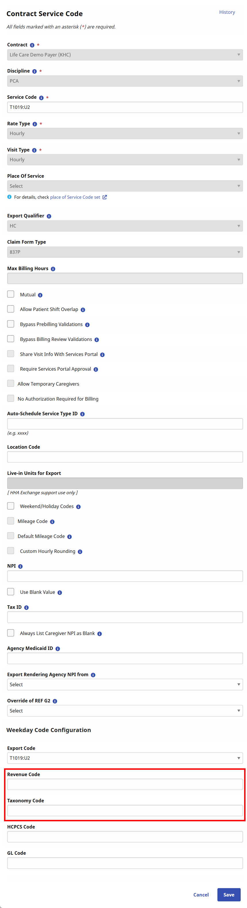 Square Upr Code Edit Taxonomy and Revenue Codes in UPR
