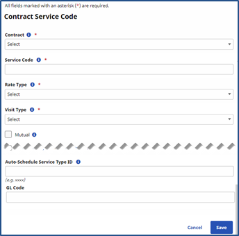 Contract Service Code Window Contract Service Code Window