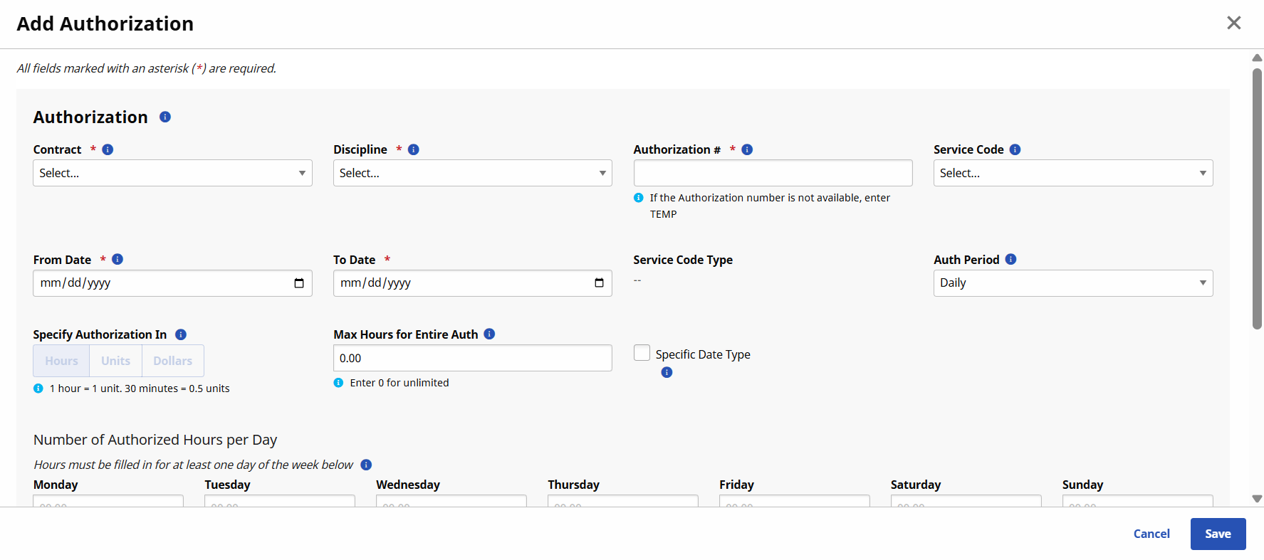 Manage Patient Authorizations (Blended Services)