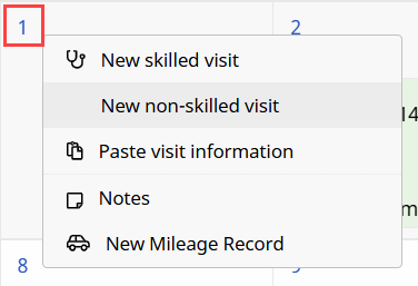 Create a Non-Skilled Visit Create a Non-Skilled Visit