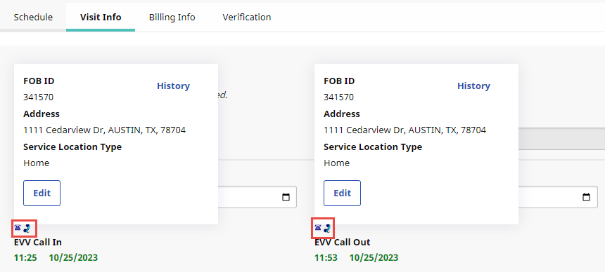 FOB EVV Placed via the Mobile App FOB EVV Placed via the Mobile App