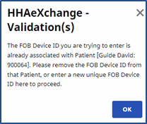 FOB Registered to a Different Patient FOB Registered to a Different Patient
