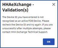 Inactive FOB Message Inactive FOB Message