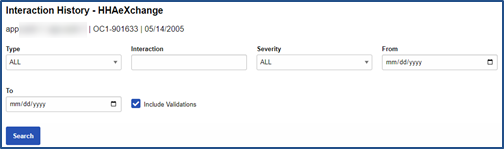 Interaction History Search Fields Interaction History Search Fields