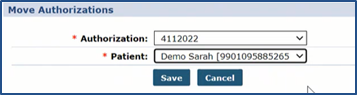 Move Authorizations Window Move Authorizations Window