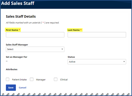 New Sales Staff New Sales Staff