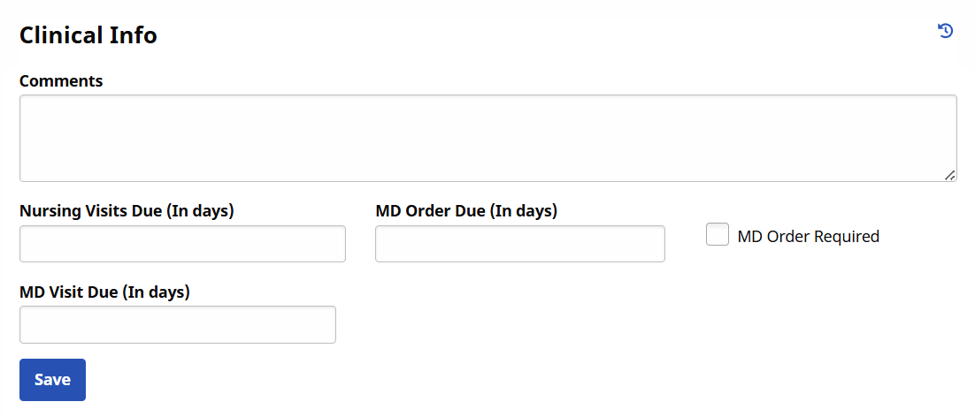 Patient Profile Clinical Info Page Patient Profile Clinical Info Page