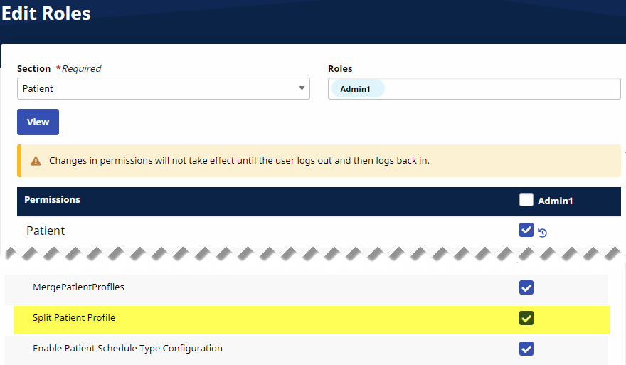 Permission Split Patient Profile Permission Split Patient Profile