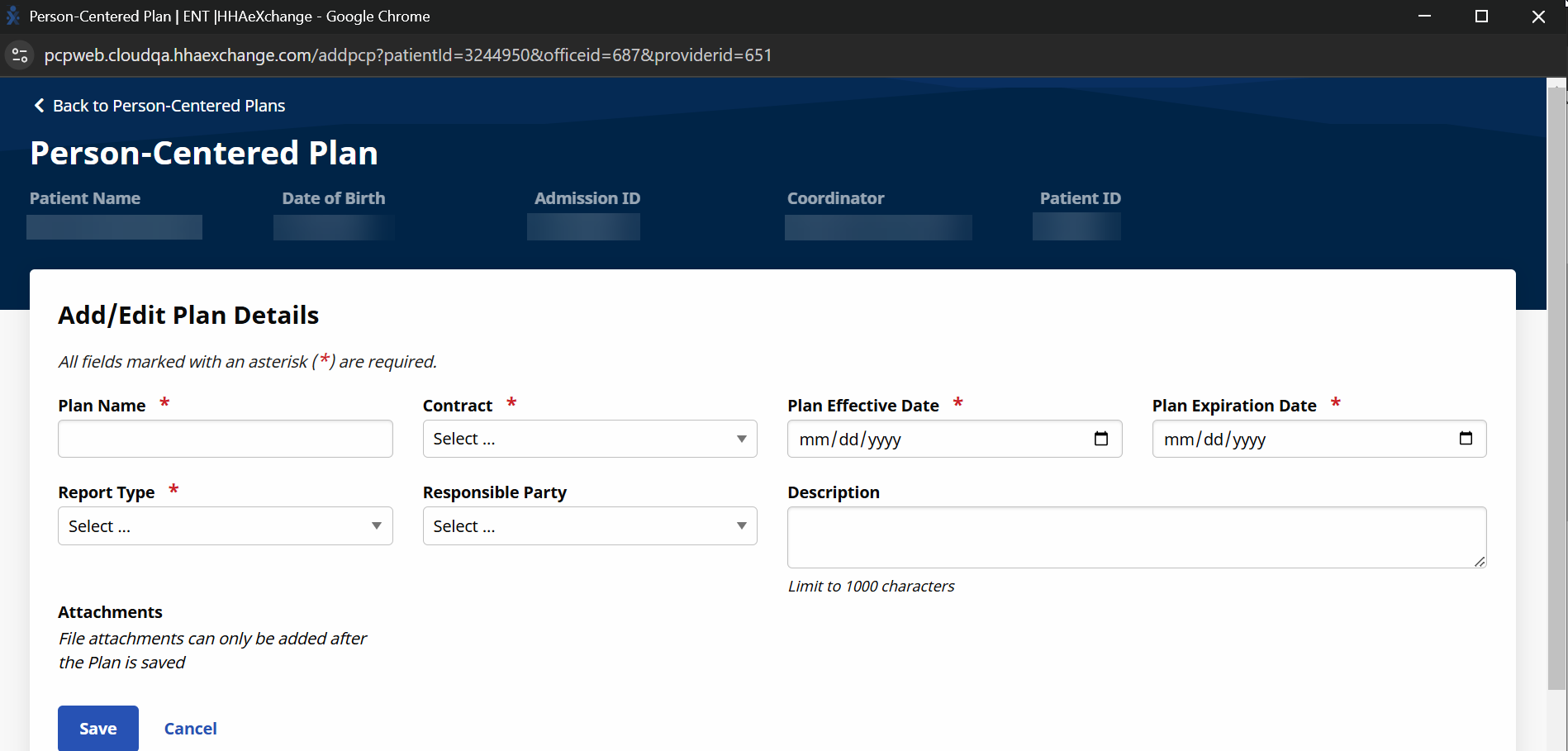 Add/Edit Plan Details fields Add/Edit Plan Details fields