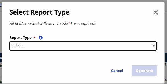 Select Report Type Select Report Type