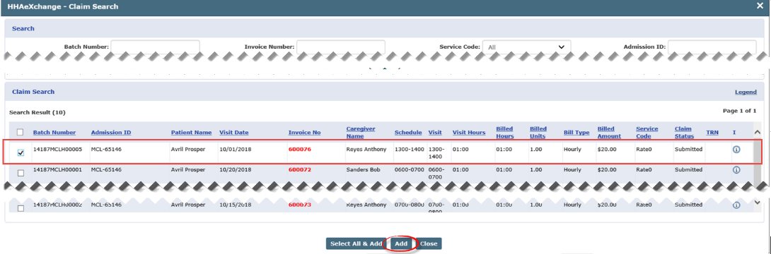 Claim Search Window Claim Search Window